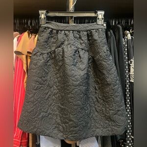 NWT Girls Zara Black Quilted Textured Skirt Black Jeweled Button GEORGEOUS! Sz10